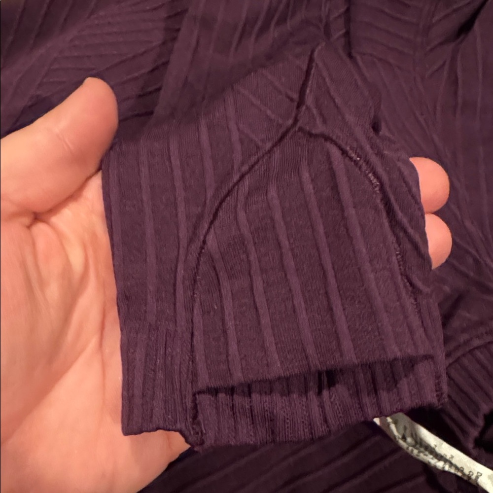 Lululemon dark purple Rest Less Longsleeve Sz 2 Athletic top ribbed pullover - Picture 5 of 9